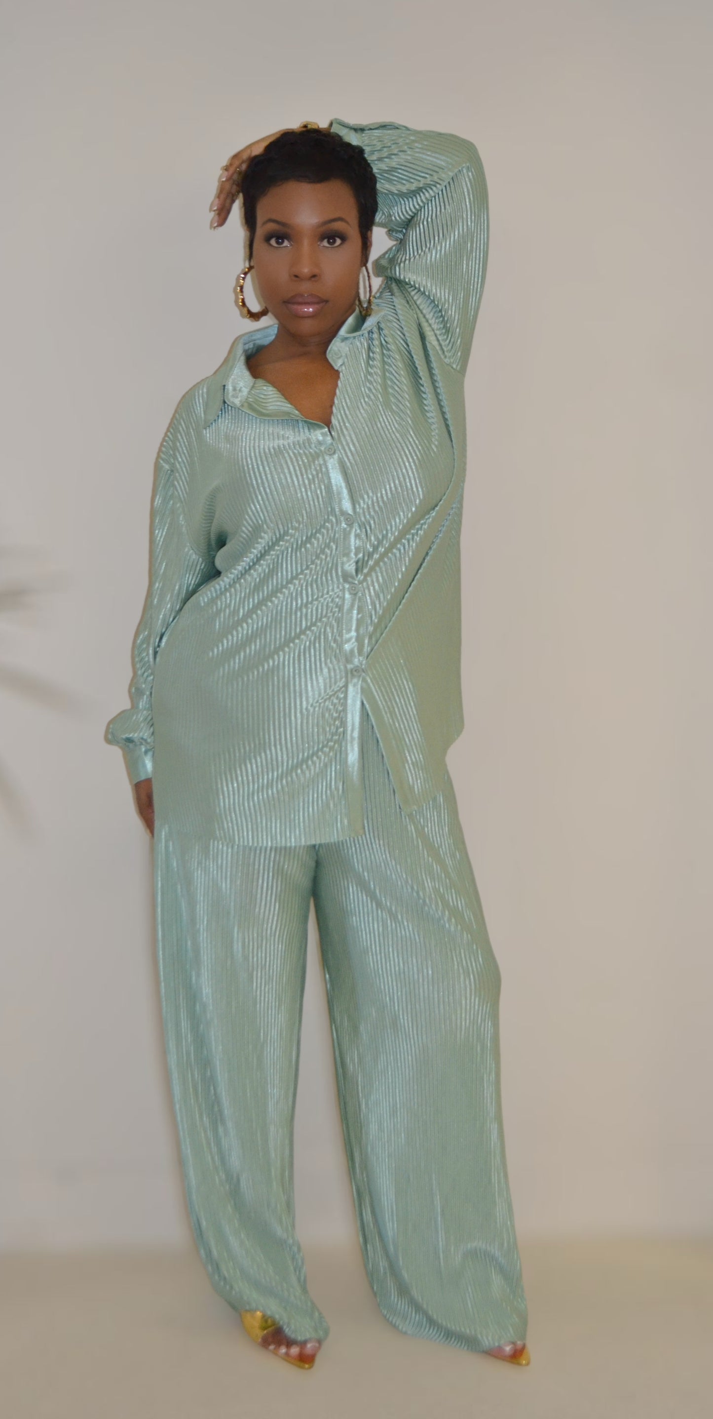 "LUNARA" LUXE SATIN TROUSER SET