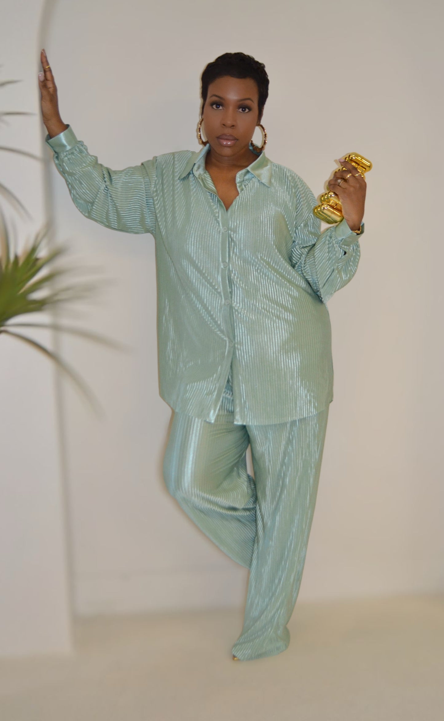 "LUNARA" LUXE SATIN TROUSER SET