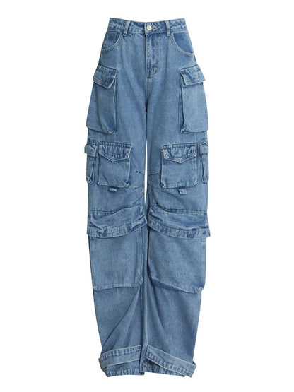 "CITY GIRL" HIGH WAISTED CARGO JEANS