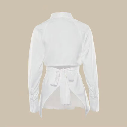"AERIS" CUT-OUT BUTTON DOWN SHIRT
